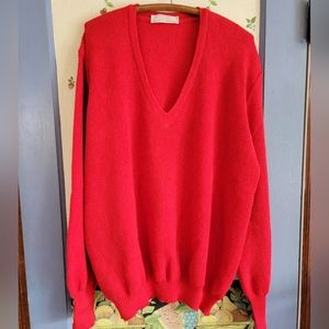 Maus and Hoffman Red V-Neck Lemmermayer 100% Alpaca Wool